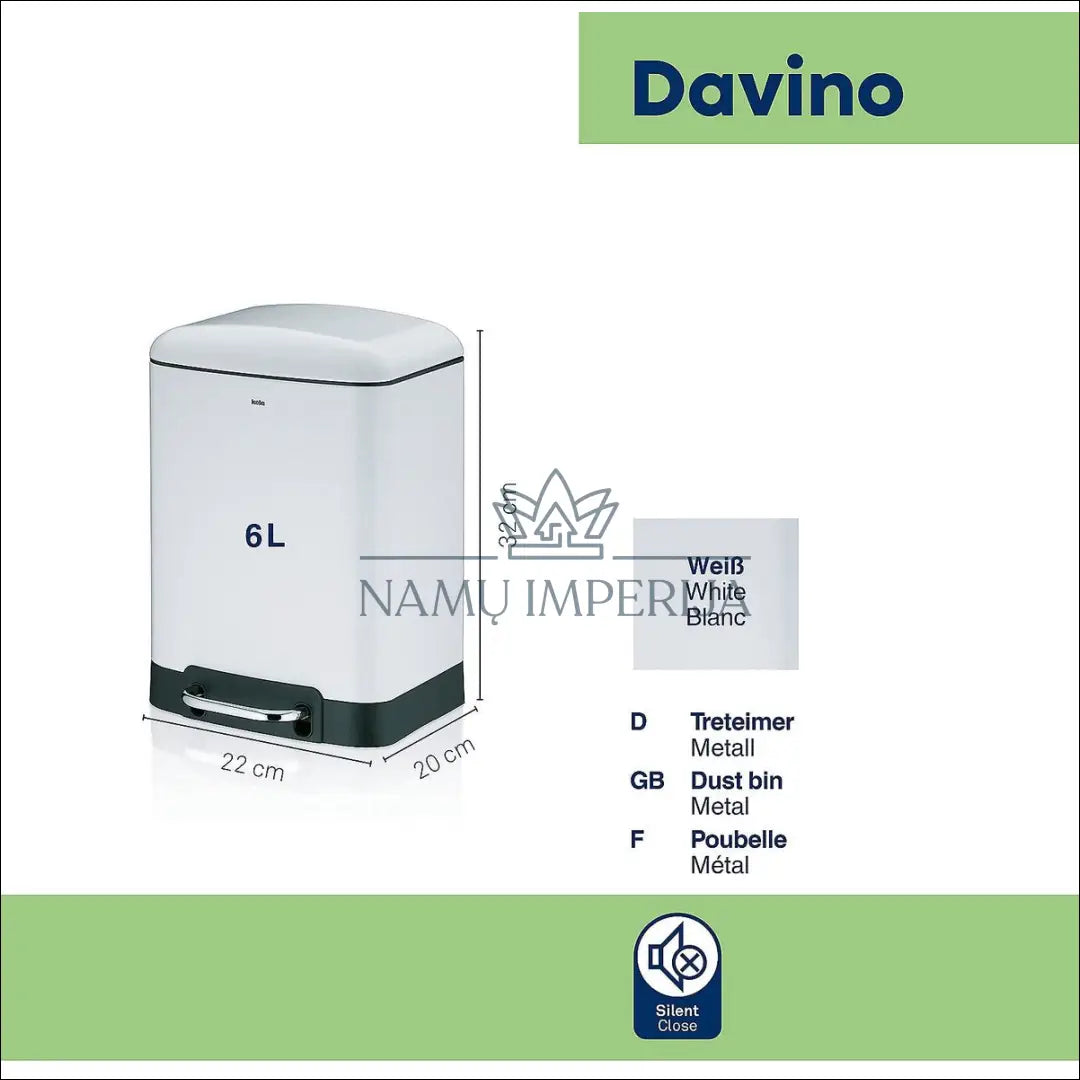 Šiukšliadėžė iš nerūdijančio plieno KELA 6L DA0142 - €25 Save 50% 25-50, __label:Pristatymas 1-2 d.d., interjeras-kita,