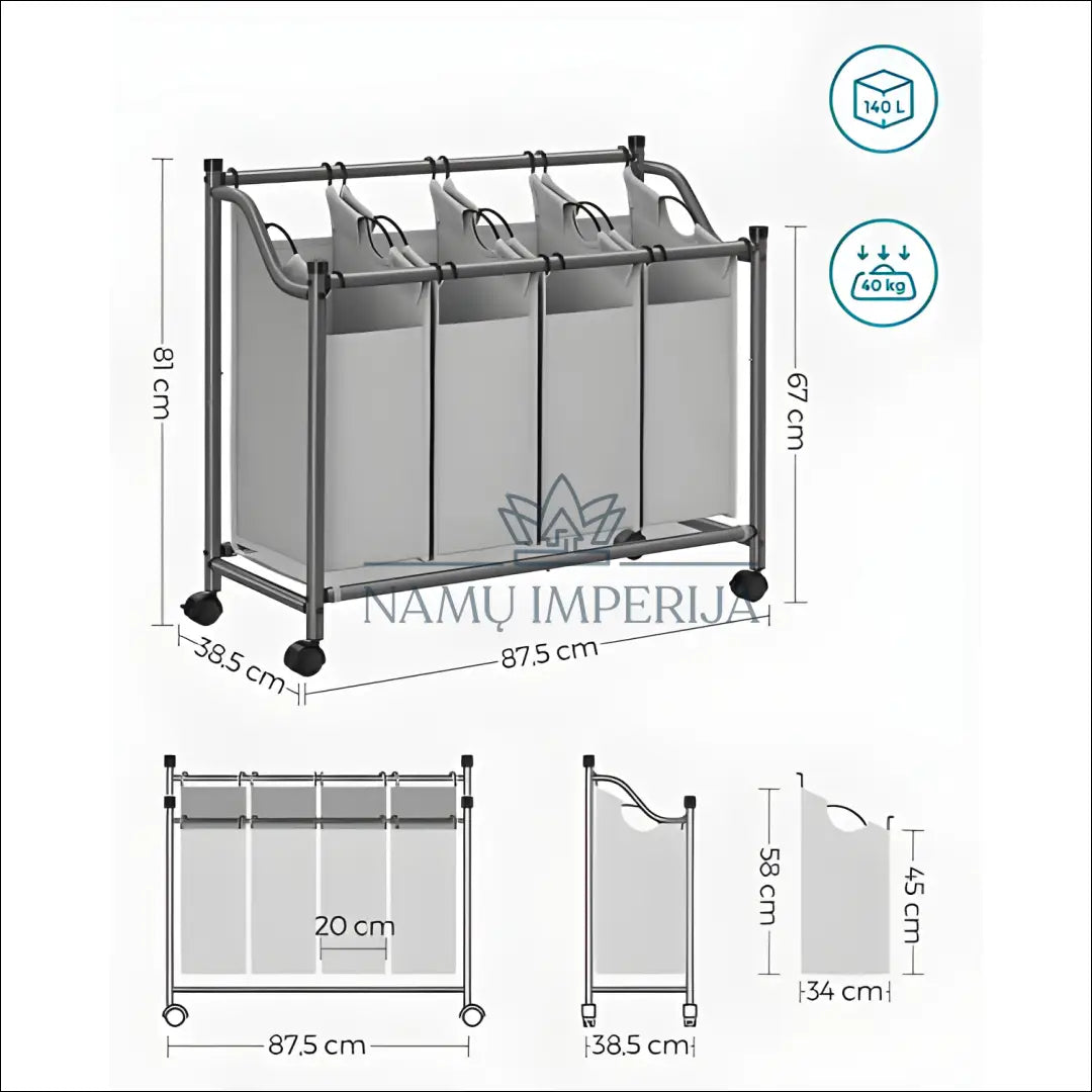 Skalbinių krepšiai su rėmu SM678 - €86 Save 30% 50-100, __label:Pristatymas 5-14 d.d., notouch30, skalbiniai, song