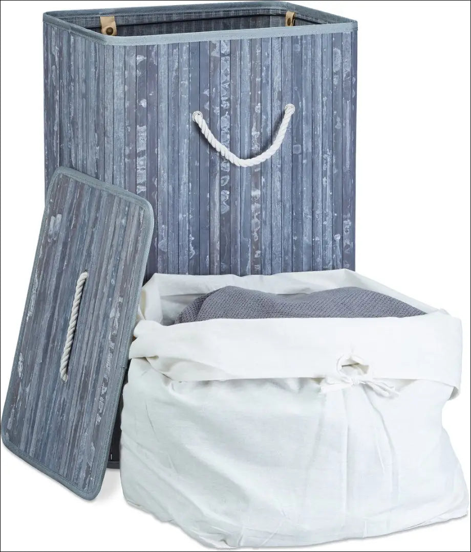 Skalbinių krepšys DI9387 - €20 Save 50% __label:Pristatymas 1-2 d.d., color-kremas, color-pilka, material-bambukas,
