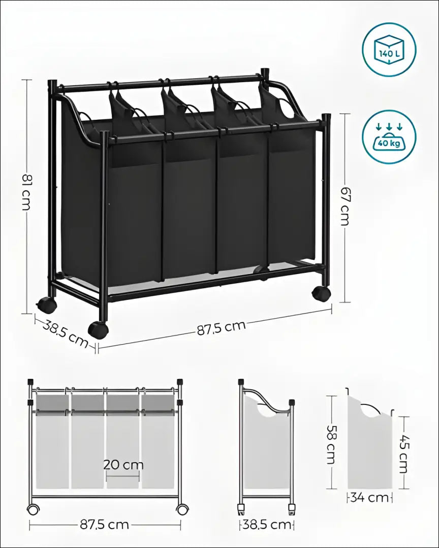 Skalbinių krepšys su ratukais SM657 - €74 Save 40% 50-100, __label:Pristatymas 5-14 d.d., notouch30, skalbiniai, song