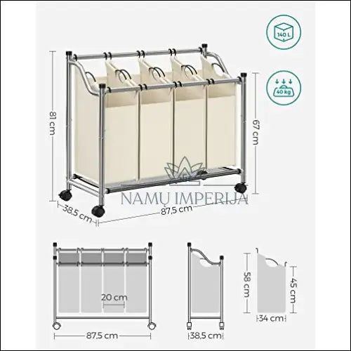 Skalbinių krepšys su ratukais SM658 - €86 Save 30% 50-100, __label:Pristatymas 5-14 d.d., notouch30, skalbiniai,