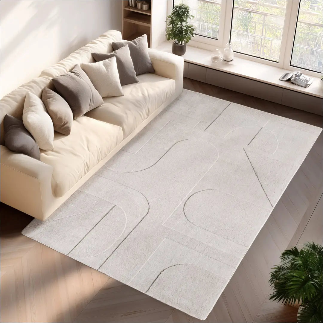 Kilimas NI2922 - ayy2026new, Baumwolle, Kurzflor Teppich, Läufer, Rechteck Skandinavischer Boho Design Einfarbig Creme