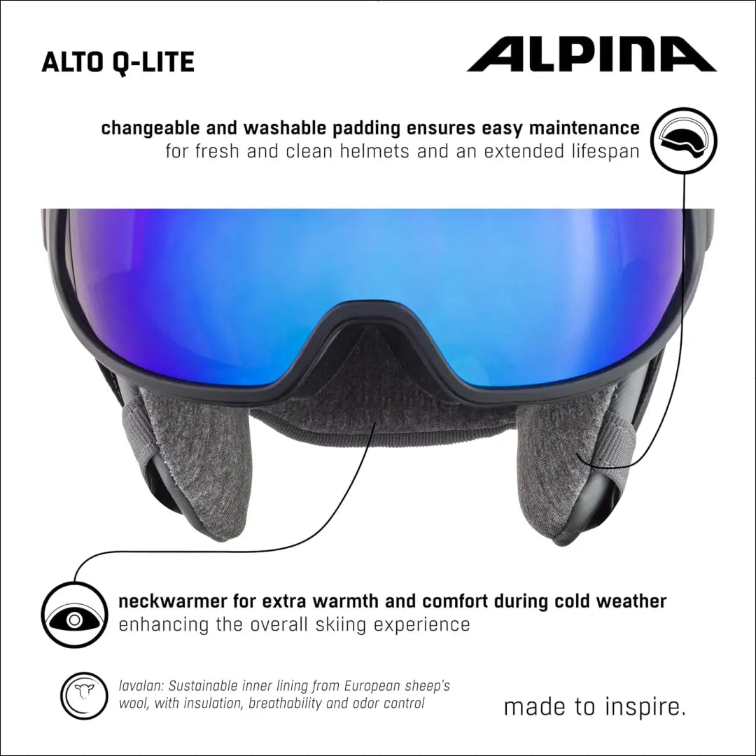 Slidinėjimo šalmas su akiniais “Alpina ALTO Q-LITE” SP007 - €112 Save 30% 100-200, __label:Pristatymas 1-2 d.d.,