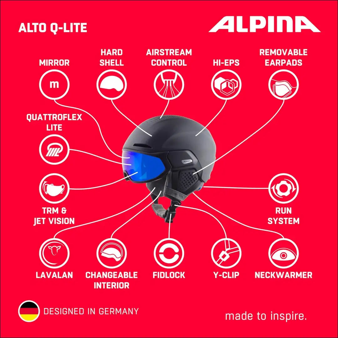 Slidinėjimo šalmas su akiniais “Alpina ALTO Q-LITE” SP007 - €112 Save 30% 100-200, __label:Pristatymas 1-2 d.d.,