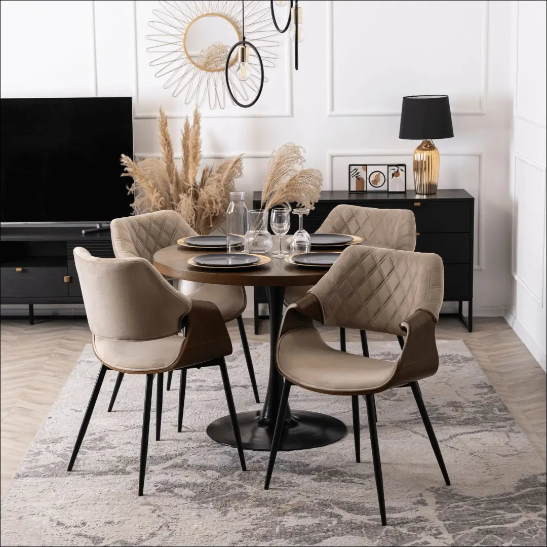 Smėlio/riešutmedžio spalvos aksominė kėdė TE1470 - €141.74 Save 15% __label:Pristatymas 5-14 d.d., Newelite Naujausi