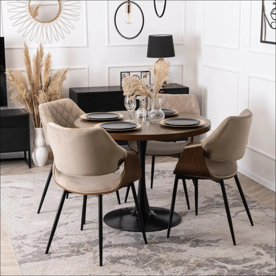 Smėlio/riešutmedžio spalvos aksominė kėdė TE1470 - €141.74 Save 15% __label:Pristatymas 5-14 d.d., Newelite Naujausi