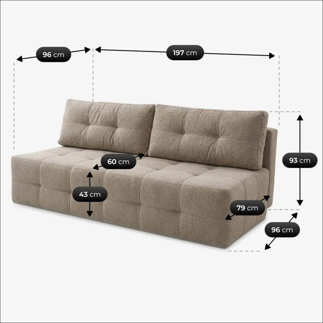 Smėlio spalvos buklė sofa-lova TE2492 - €667.22 Save 15% __label:Pristatymas 5-14 d.d., Newelite Naujausi produktai