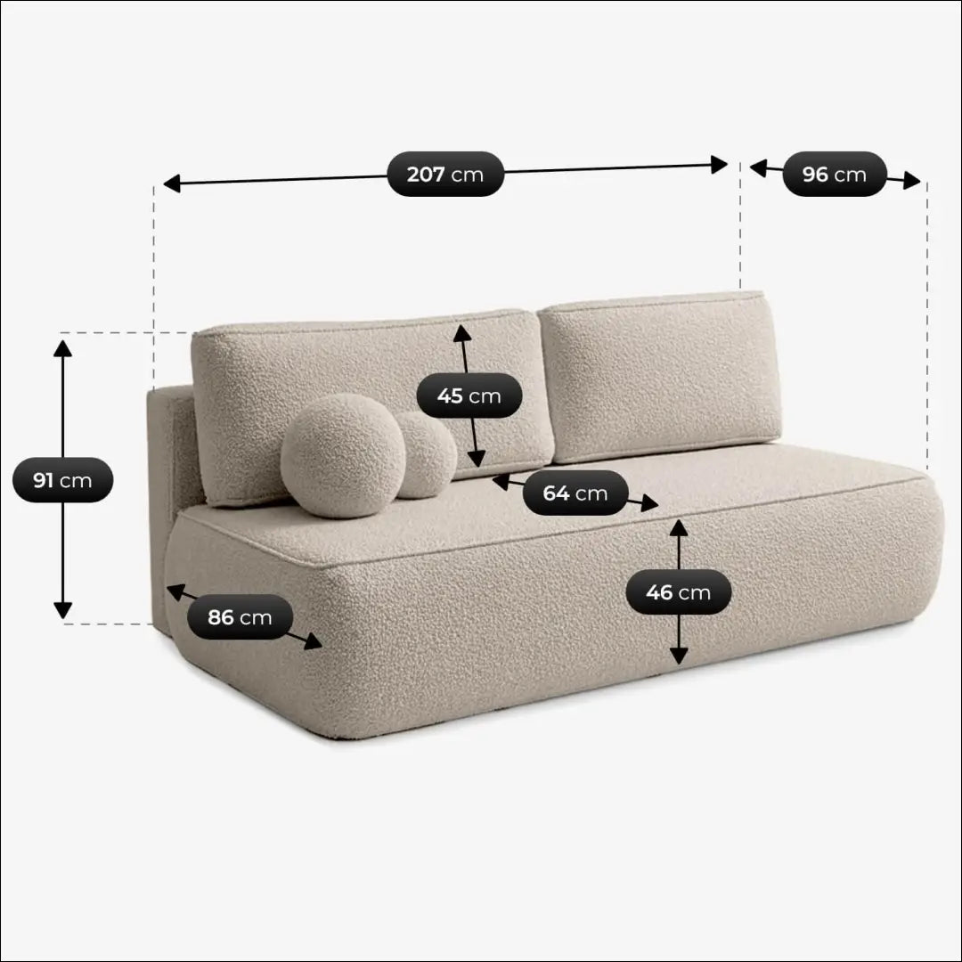 Smėlio spalvos buklė sofa-lova TE2505 - €694.87 Save 15% __label:Pristatymas 5-14 d.d., Newelite Naujausi produktai