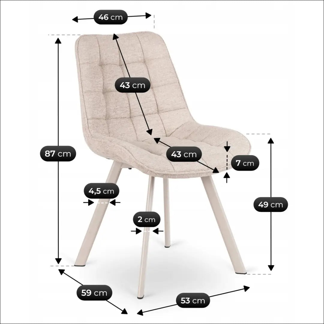 Smėlio spalvos kėdė TE2561 - €54.62 Save 15% __label:Pristatymas 5-14 d.d., Newelite Naujausi produktai | Namų imperija