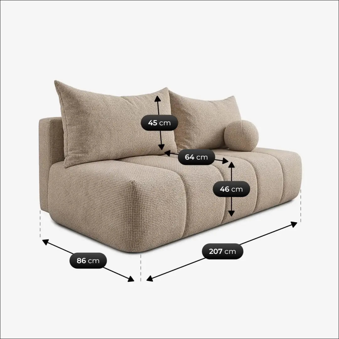 Smėlio spalvos šenilinė sofa-lova TE2490 - €681.05 Save 15% __label:Pristatymas 5-14 d.d., Newelite Naujausi produktai
