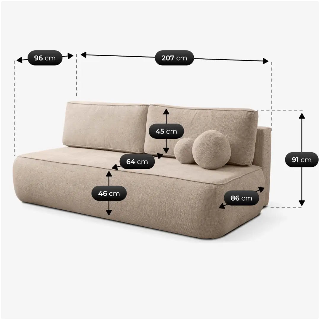 Smėlio spalvos šenilinė sofa-lova TE2506 - €667.22 Save 15% __label:Pristatymas 5-14 d.d., Newelite Naujausi produktai