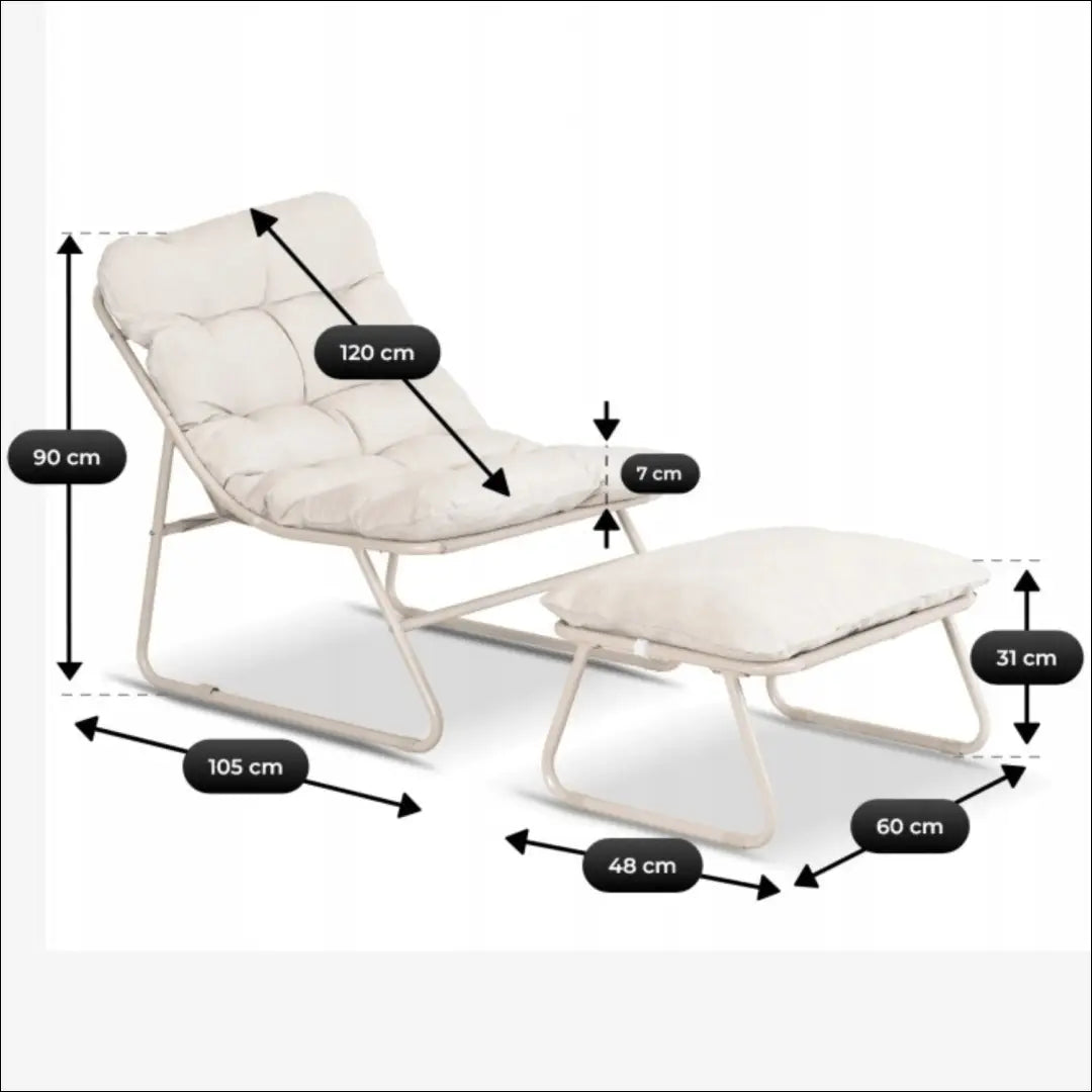 Sodo krėslas su pakoja smėlio spalvos TE2409 - €101.04 Save 15% __label:Pristatymas 5-14 d.d., Newelite Naujausi
