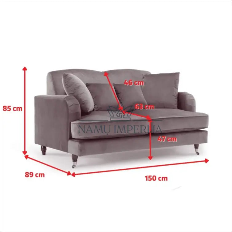 Sofa MI636 - €370 Save 50% __label:Pristatymas 1-2 d.d., color-violetine, material-aksomas, minksti, over-200 Virš €200