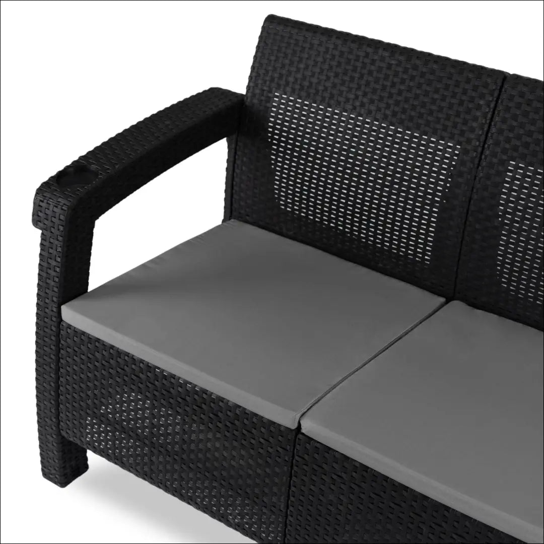 Sofa iš ratano juodos spalvos TE496 - €324 Save 15% __label:Pristatymas 5-14 d.d., elite, over-200, uzsakomi, uzsakomi