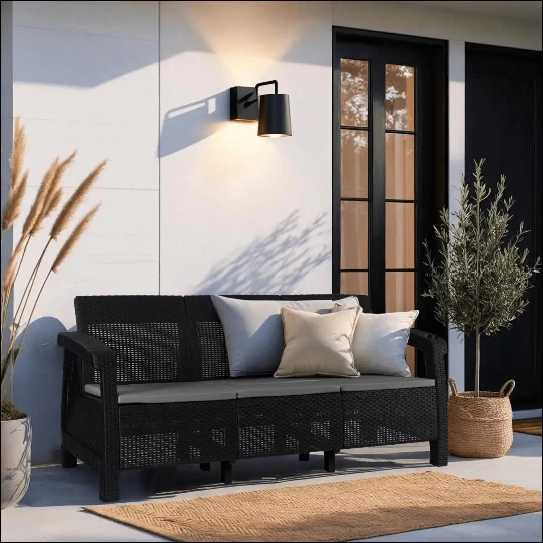 Sofa iš ratano juodos spalvos TE496 - €324 Save 15% __label:Pristatymas 5-14 d.d., elite, over-200, uzsakomi, uzsakomi