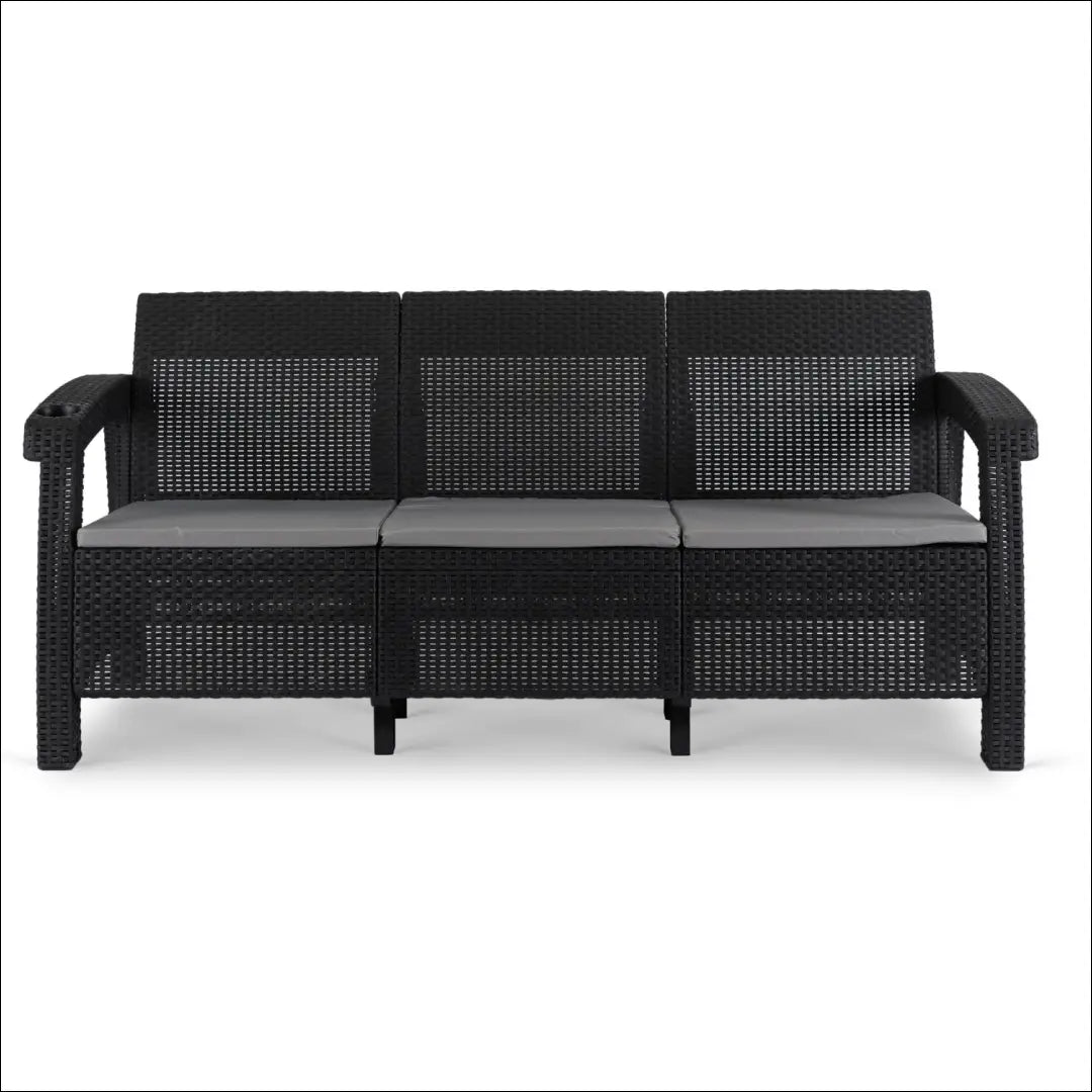 Sofa iš ratano juodos spalvos TE496 - €324 Save 15% __label:Pristatymas 5-14 d.d., elite, over-200, uzsakomi, uzsakomi