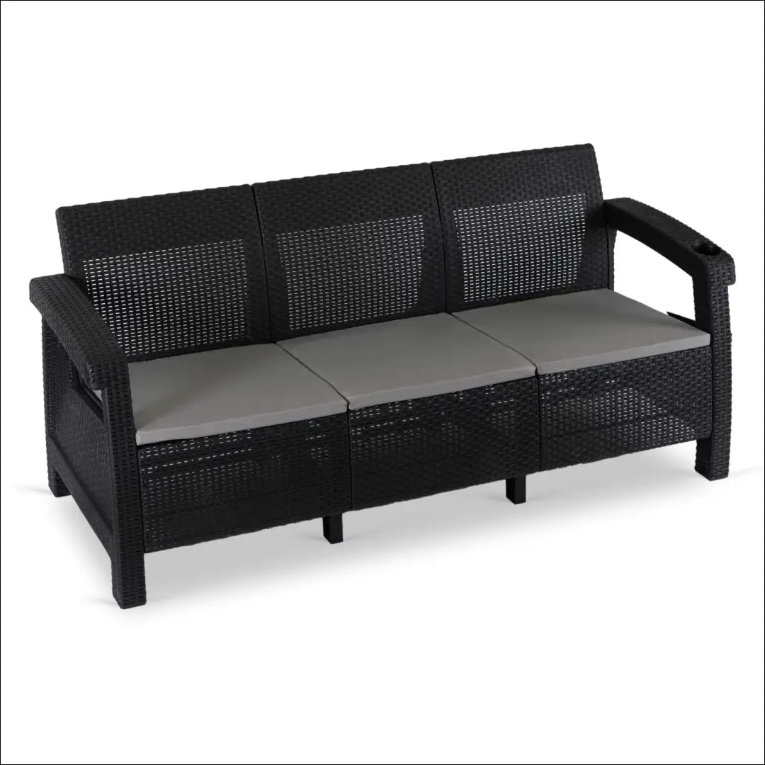 Sofa iš ratano juodos spalvos TE496 - €324 Save 15% __label:Pristatymas 5-14 d.d., elite, over-200, uzsakomi, uzsakomi