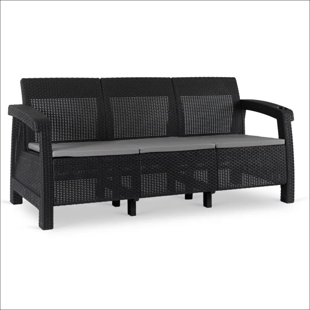 Sofa iš ratano juodos spalvos TE496 - €324 Save 15% __label:Pristatymas 5-14 d.d., elite, over-200, uzsakomi, uzsakomi