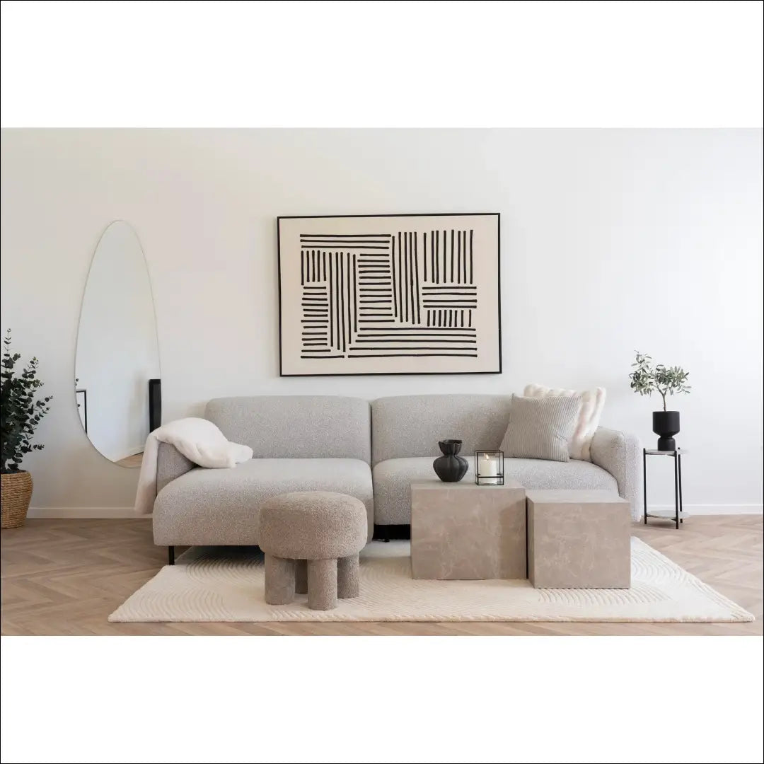Sofa kairėje pusėje bukle šviesiai pilka RD163 - €1,624 Save 15% __label:Pristatymas 5-14 d.d., Lounge sofas, nordic,