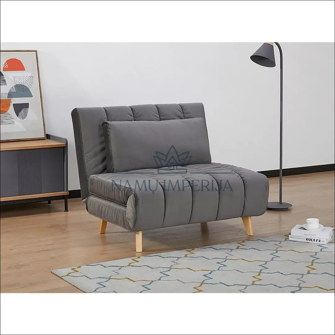 Sofa - lova AL003 - __label:Pristatymas 5-14 d.d., color-melyna, color-pilka, material-aksomas, material-poliesteris