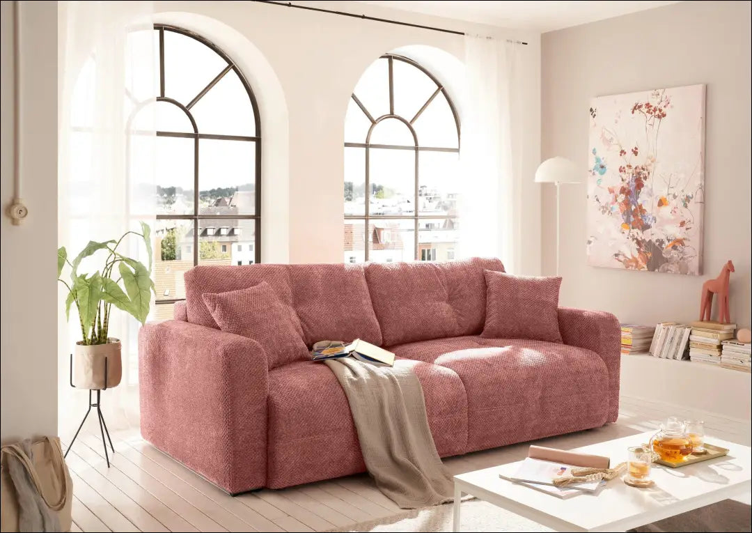 Sofa-lova MI879 - €795 Save 50% __label:Pristatymas 1-2 d.d., color-rozine, material-gobelenas, material-poliesteris,