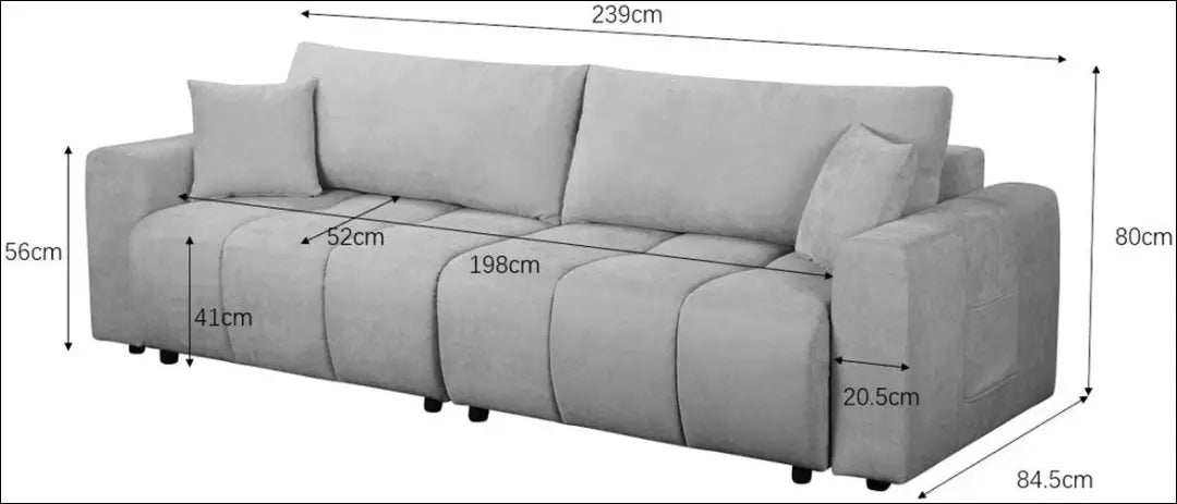Sofa - lova MI928 - €440 Save 50% __label:Pristatymas 1-2 d.d., color-smelio, material-gobelenas, minksti, over-200