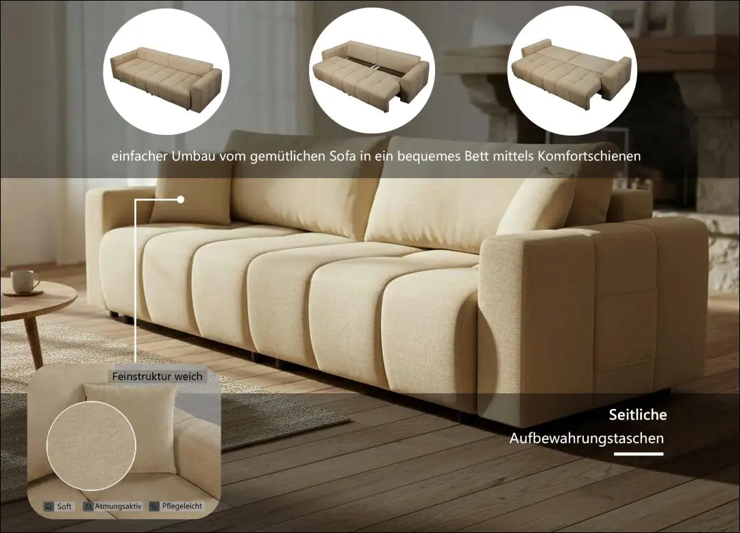 Sofa - lova MI928 - €440 Save 50% __label:Pristatymas 1-2 d.d., color-smelio, material-gobelenas, minksti, over-200
