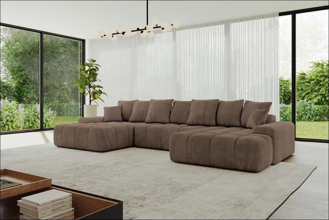 Sofa-lova MI964 - €906 Save 40% __label:Pristatymas 1-2 d.d., color-ruda, kampai, material-aksomas,