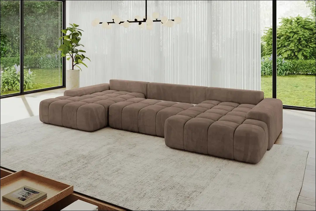 Sofa-lova MI964 - €906 Save 40% __label:Pristatymas 1-2 d.d., color-ruda, kampai, material-aksomas,