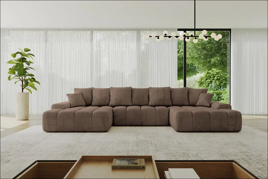 Sofa-lova MI964 - €906 Save 40% __label:Pristatymas 1-2 d.d., color-ruda, kampai, material-aksomas,