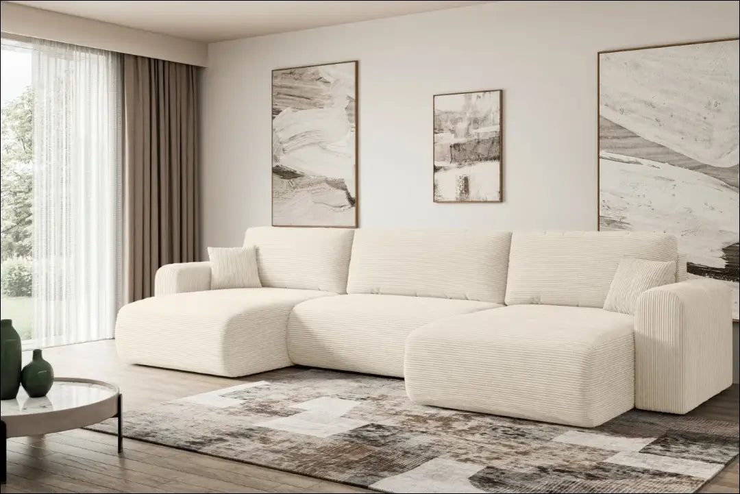 Sofa-lova MI968 - €534 Save 40% __label:Pristatymas 1-2 d.d., color-kremas, kampai, material-poliesteris, minksti Virš