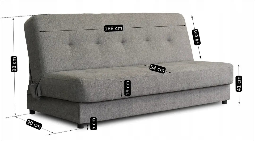 Sofa-lova su audiniu pilkos spalvos TE272 - €532 Save 15% __label:Pristatymas 5-14 d.d., elite, over-200, spalva-pilka,