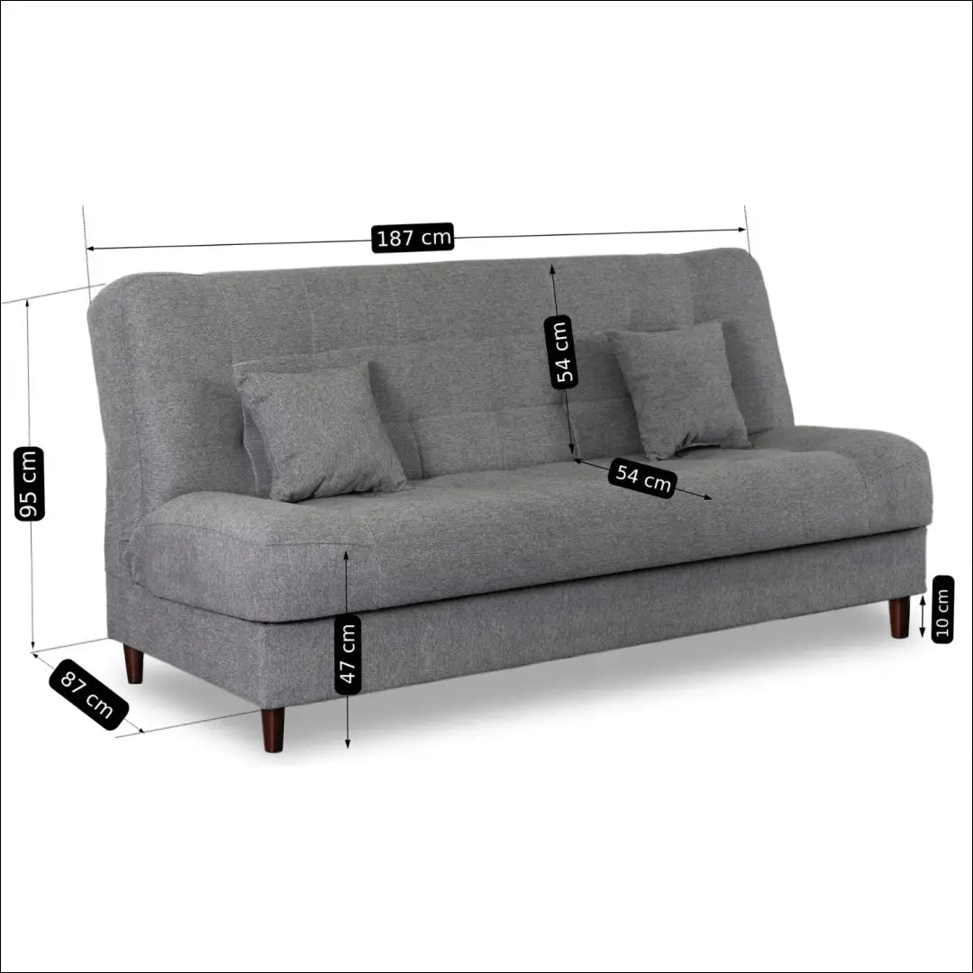 Sofa-lova su audiniu pilkos spalvos TE434 - €623 Save 15% __label:Pristatymas 5-14 d.d., elite, over-200, spalva-pilka,