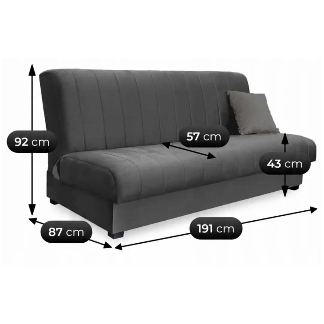 Sofa-lova su audiniu pilkos spalvos TE684 - €608 Save 15% __label:Pristatymas 5-14 d.d., elite, over-200, spalva-pilka,