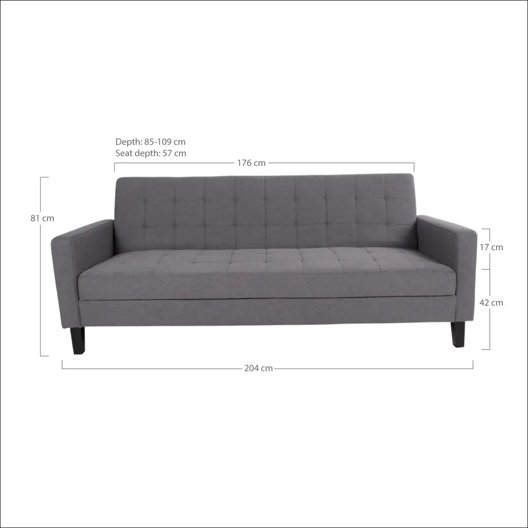 Sofa-lova su daiktadėže tamsiai pilka juodos kojelės RD227 - €569 Save 15% __label:Pristatymas 5-14 d.d., nordic,