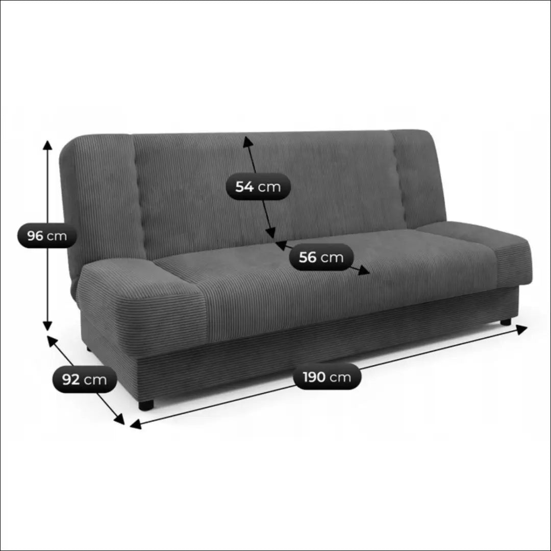Sofa-lova su korduro audiniu pilkos spalvos TE993 - €521 Save 15% __label:Pristatymas 5-14 d.d., elite, over-200,