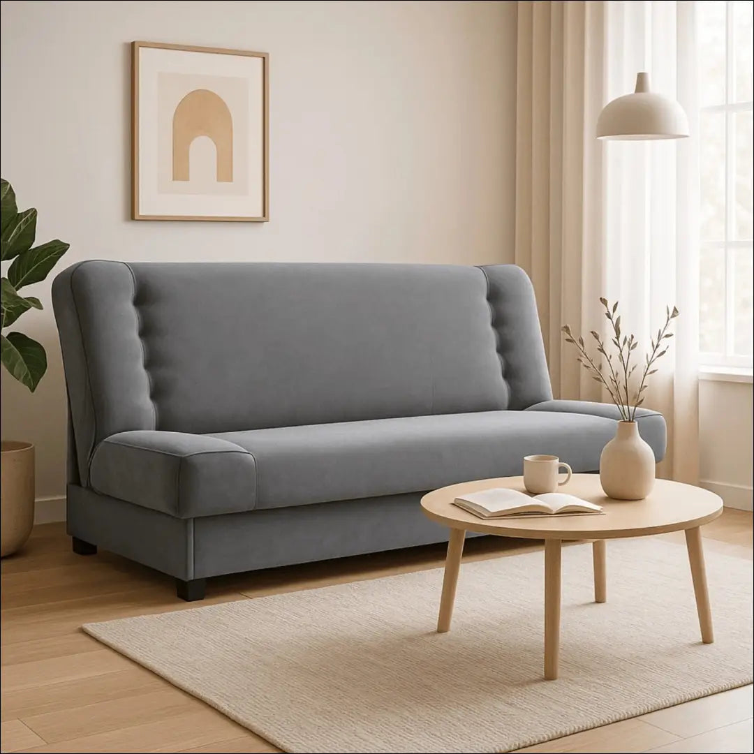Sofa-lova su veliūro audiniu pilkos spalvos TE549 - €547 Save 15% __label:Pristatymas 5-14 d.d., elite, over-200,