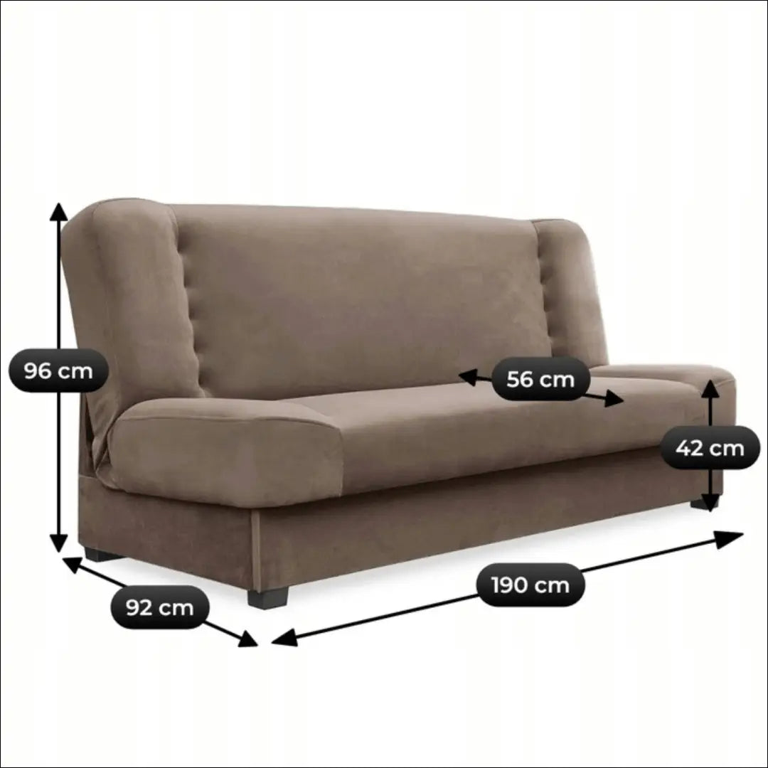 Sofa-lova su veliūro audiniu smėlio spalvos TE654 - €547 Save 15% __label:Pristatymas 5-14 d.d., elite, over-200,