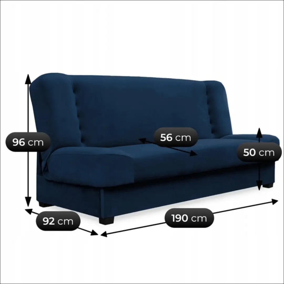 Sofa-lova su veliūro audiniu tamsiai mėlynos spalvos TE679 - €547 Save 15% __label:Pristatymas 5-14 d.d., elite,