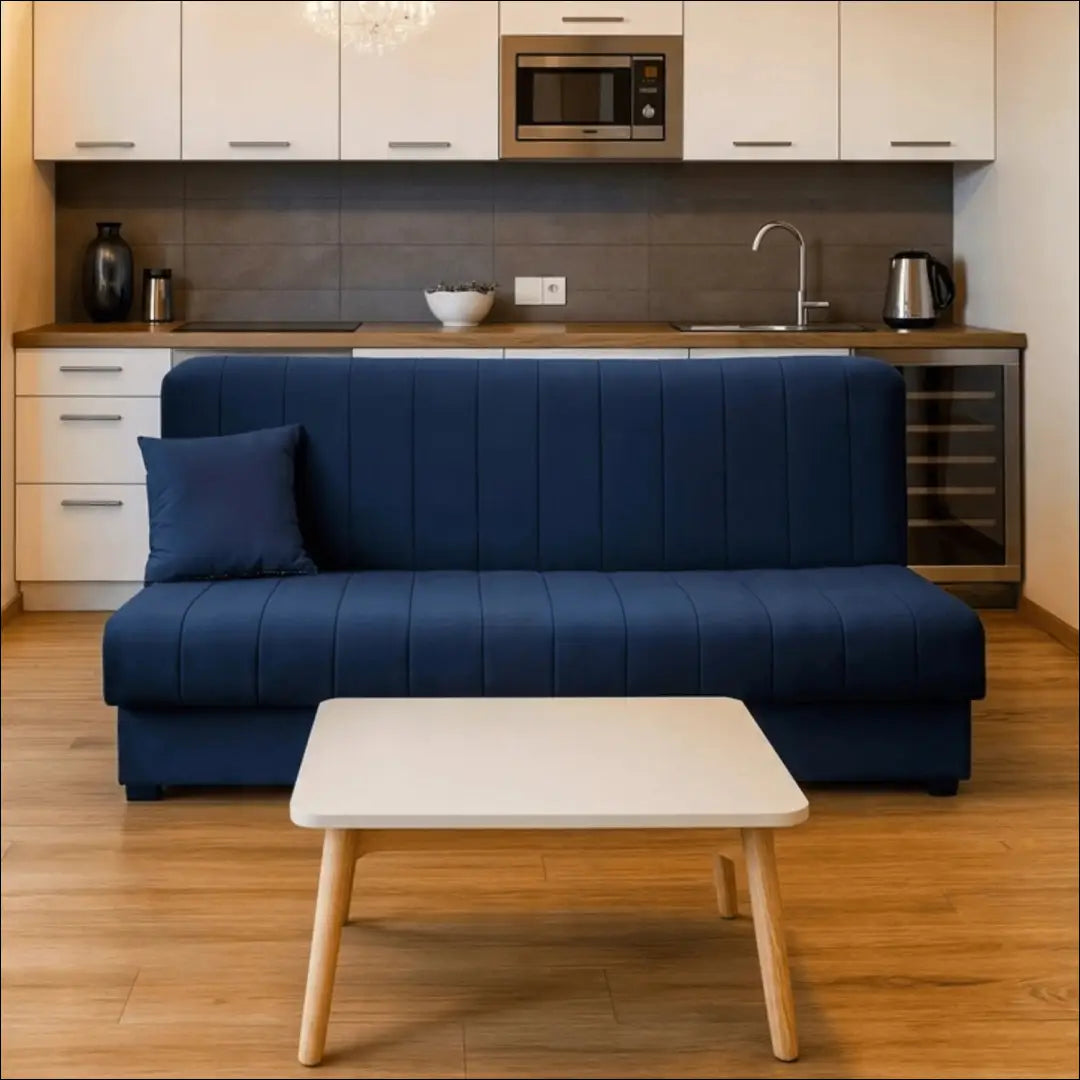 Sofa-lova su veliūro audiniu tamsiai mėlynos spalvos TE682 - €608 Save 15% __label:Pristatymas 5-14 d.d., elite,