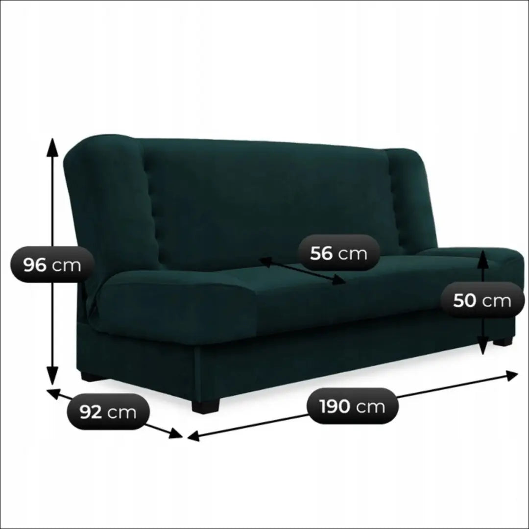 Sofa-lova su veliūro audiniu žalios spalvos TE680 - €547 Save 15% __label:Pristatymas 5-14 d.d., elite, over-200,