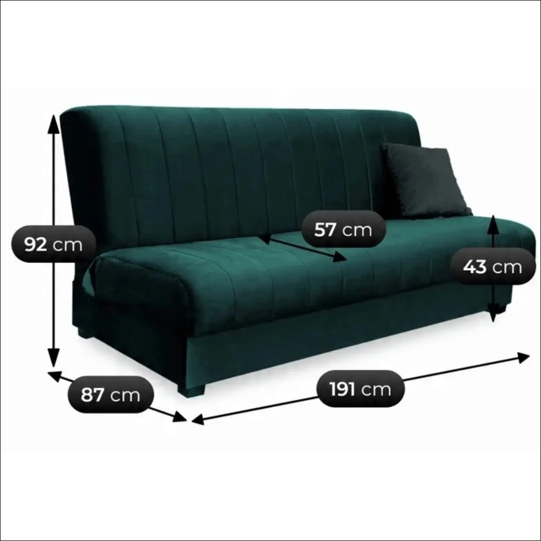 Sofa-lova su veliūro audiniu žalios spalvos TE683 - €608 Save 15% __label:Pristatymas 5-14 d.d., elite, over-200,