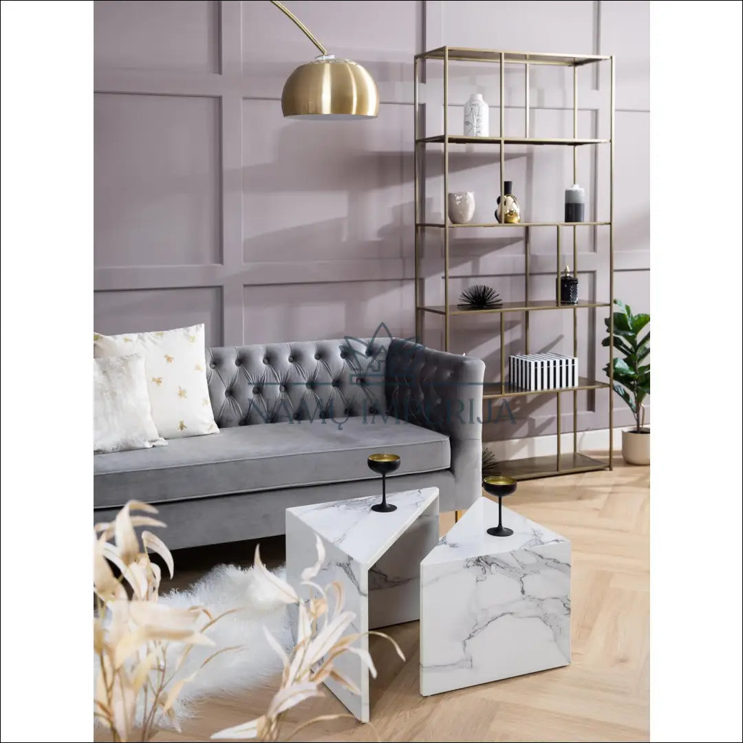 Sofa MI204 - €649 Save 50% __label:Pristatymas 1-2 d.d., color-auksine, color-pilka, material-aksomas,