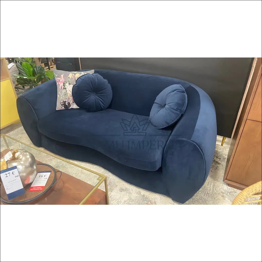 Sofa MI493 - €720 Save 70% __label:Pristatymas 1-2 d.d., color-melyna, material-aksomas, minksti, notouch70 Virš