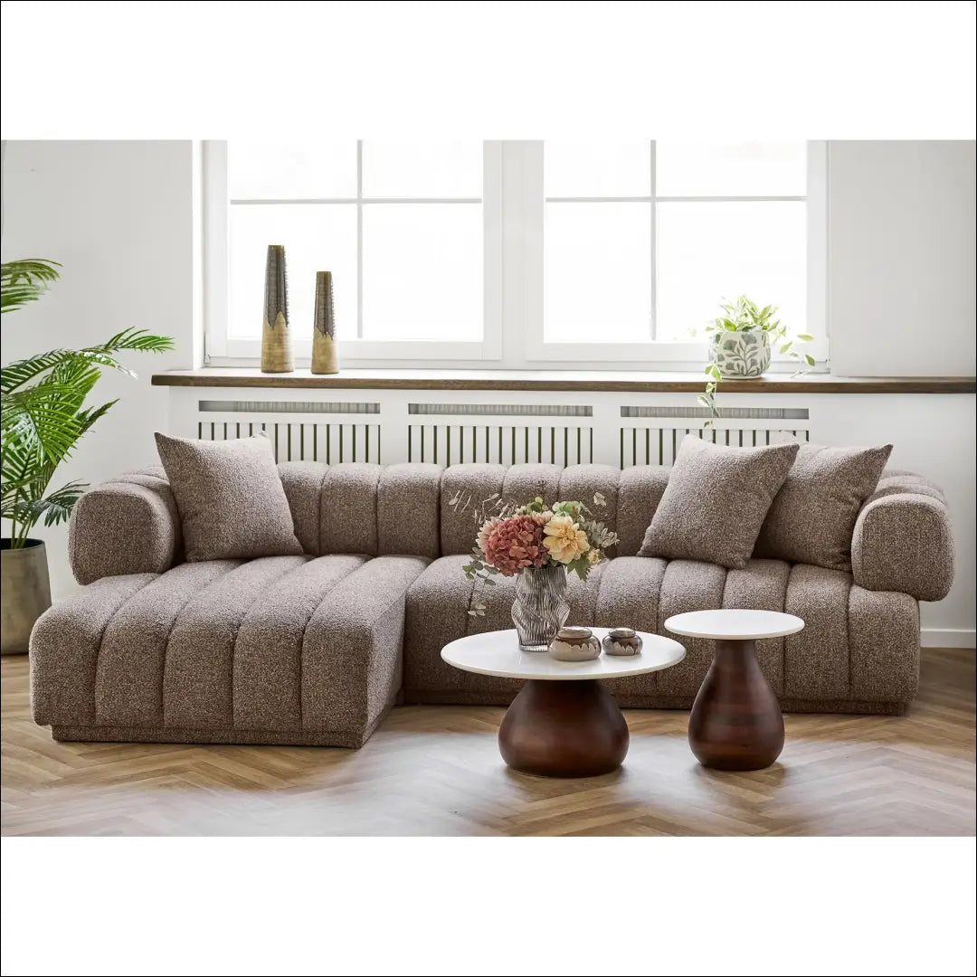Sofa su 3 pagalvėlėmis kairėn ruda RD159 - €2,253 Save 15% __label:Pristatymas 5-14 d.d., Lounge sofas, nordic,