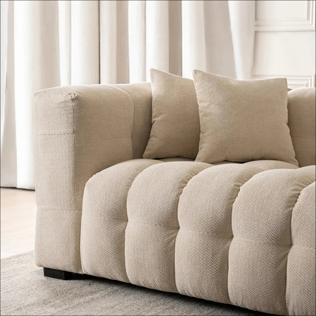 Sofa su audiniu kreminės spalvos TE926 - €965 Save 15% __label:Pristatymas 5-14 d.d., elite, over-200, spalva-kremine,