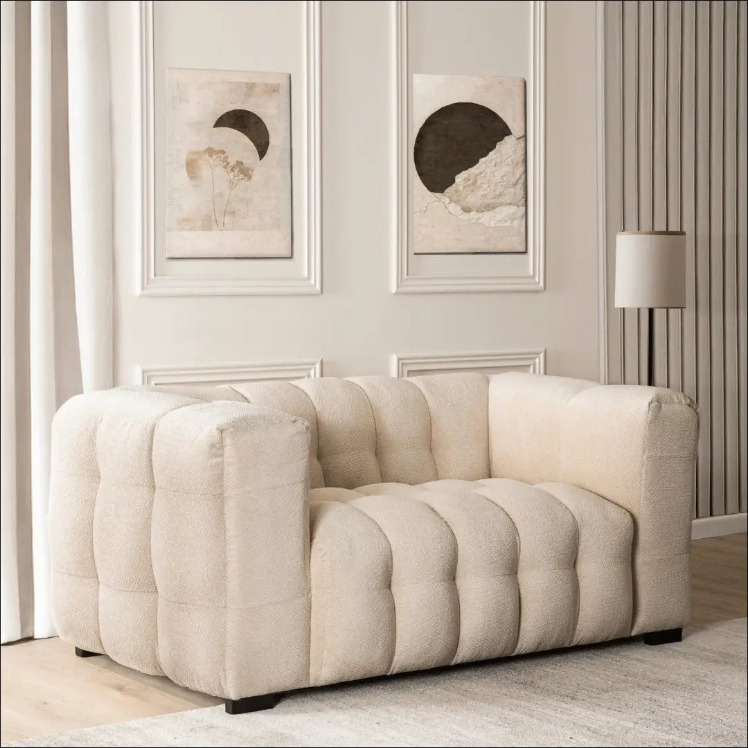Sofa su audiniu kreminės spalvos TE926 - €965 Save 15% __label:Pristatymas 5-14 d.d., elite, over-200, spalva-kremine,