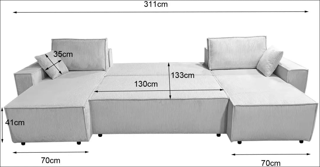 Sofa su miegama funkcija MI888 - €700 Save 50% __label:Pristatymas 1-2 d.d., color-kremas, kampai,