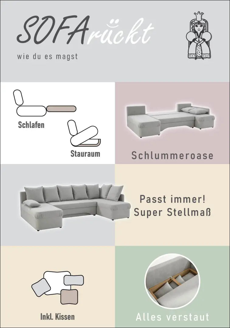 Sofa su miegama funkcija MI927 - €450 Save 50% __label:Pristatymas 1-2 d.d., color-pilka, kampai, material-poliesteris,