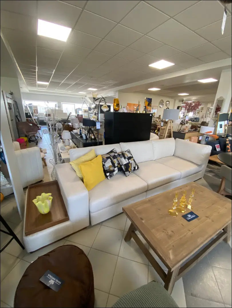 Sofa su šoniniu staliuku MI580 - €546 Save 65% __label:Pristatymas 1-2 d.d., color-kremas, color-ruda,